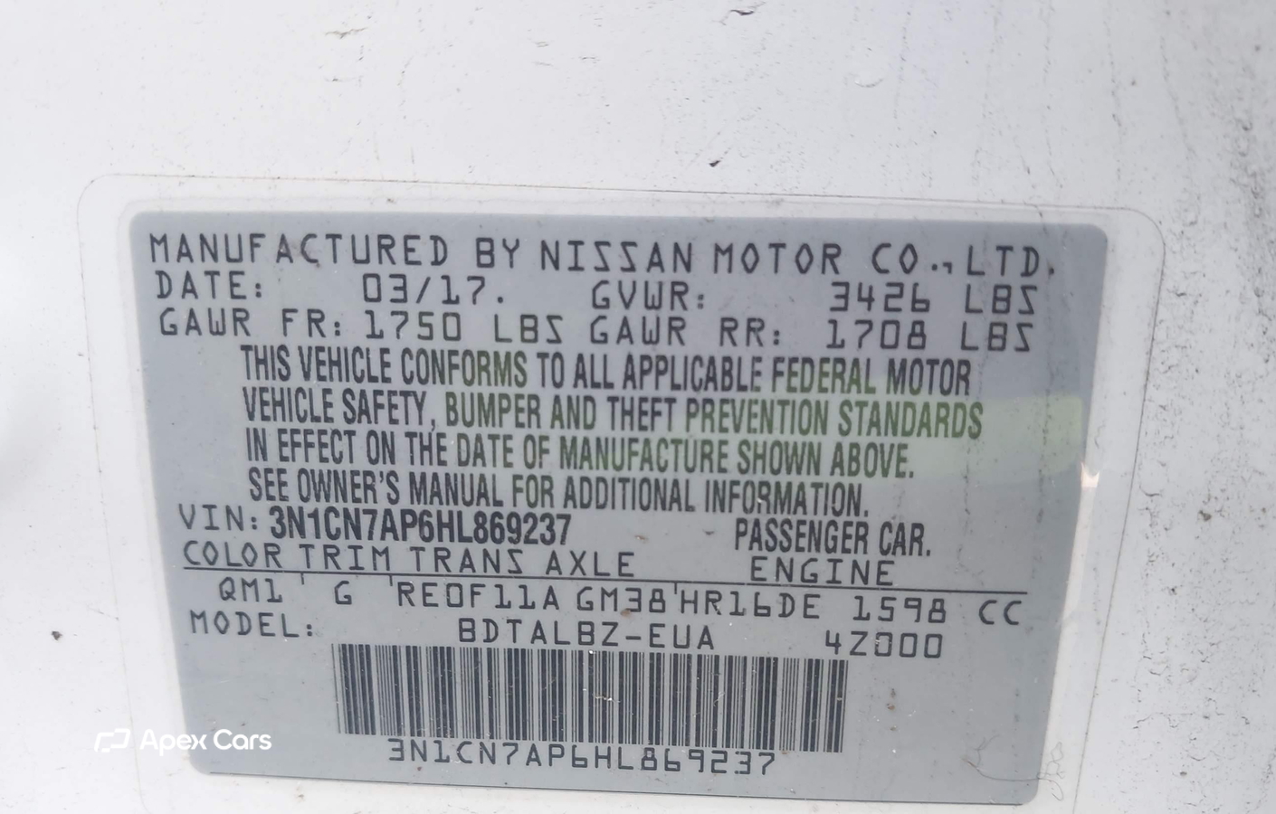 Nissan Versa 2017