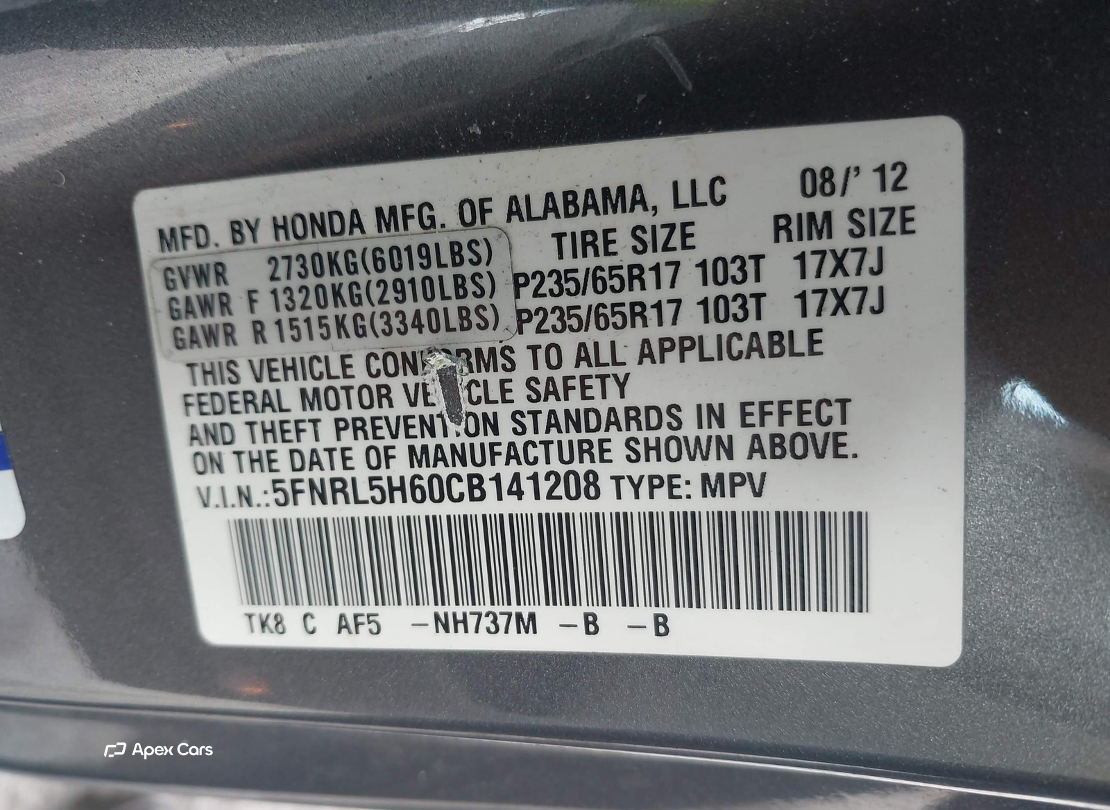 Honda Odyssey 2012