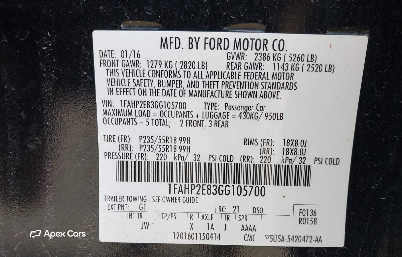 Ford Taurus 2016