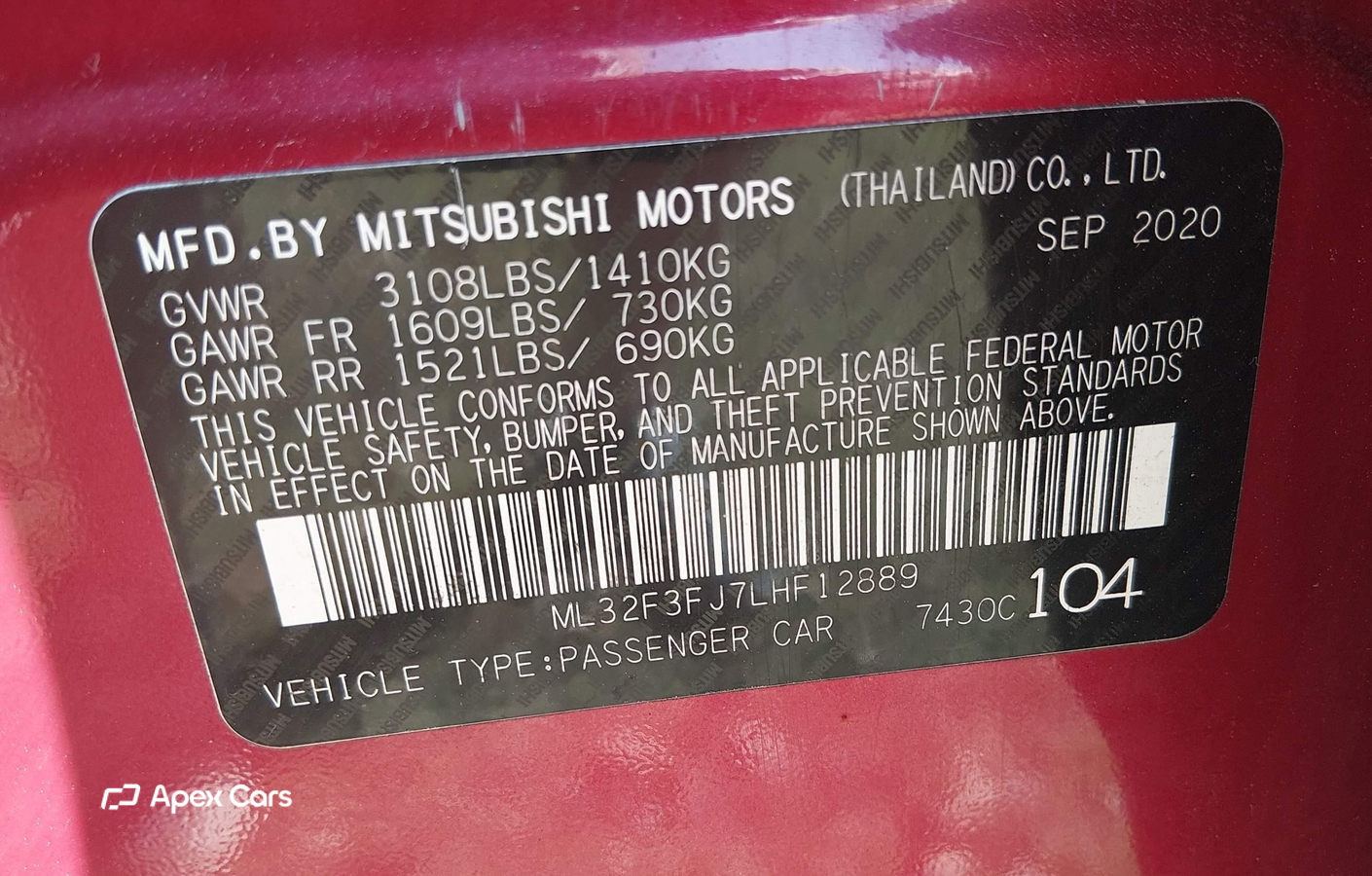 Mitsubishi Mirage 2020