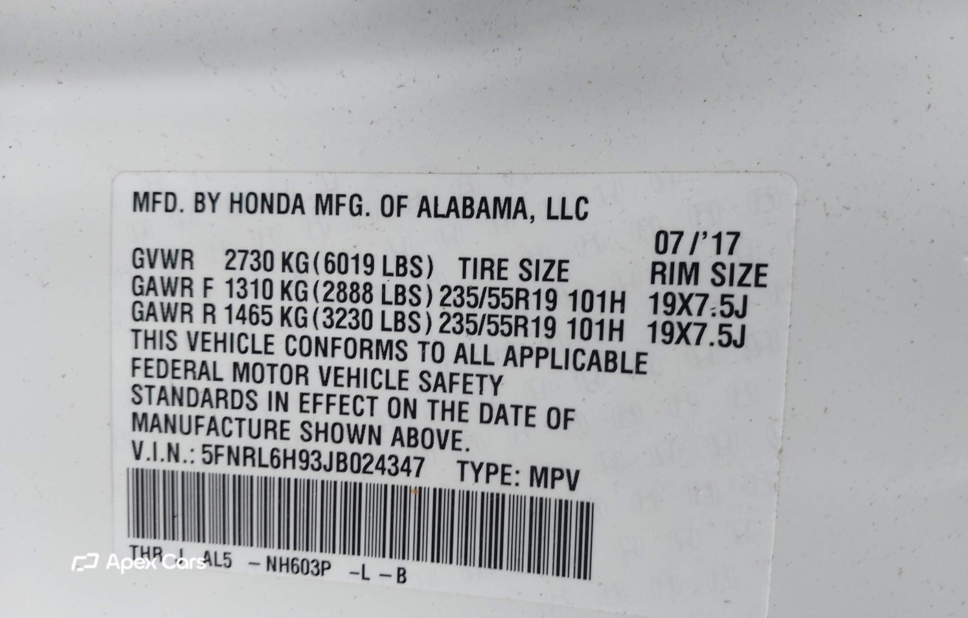 Honda Odyssey 2018