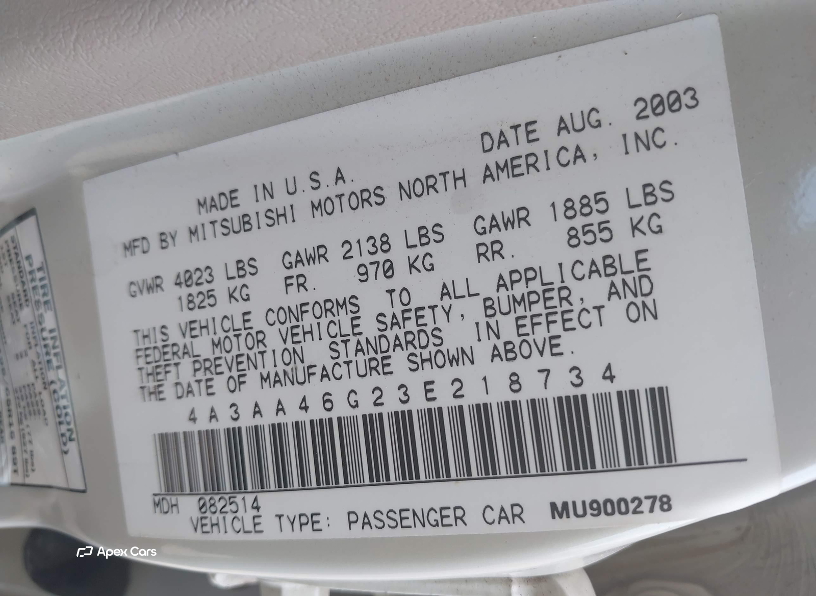 Mitsubishi Galant 2003