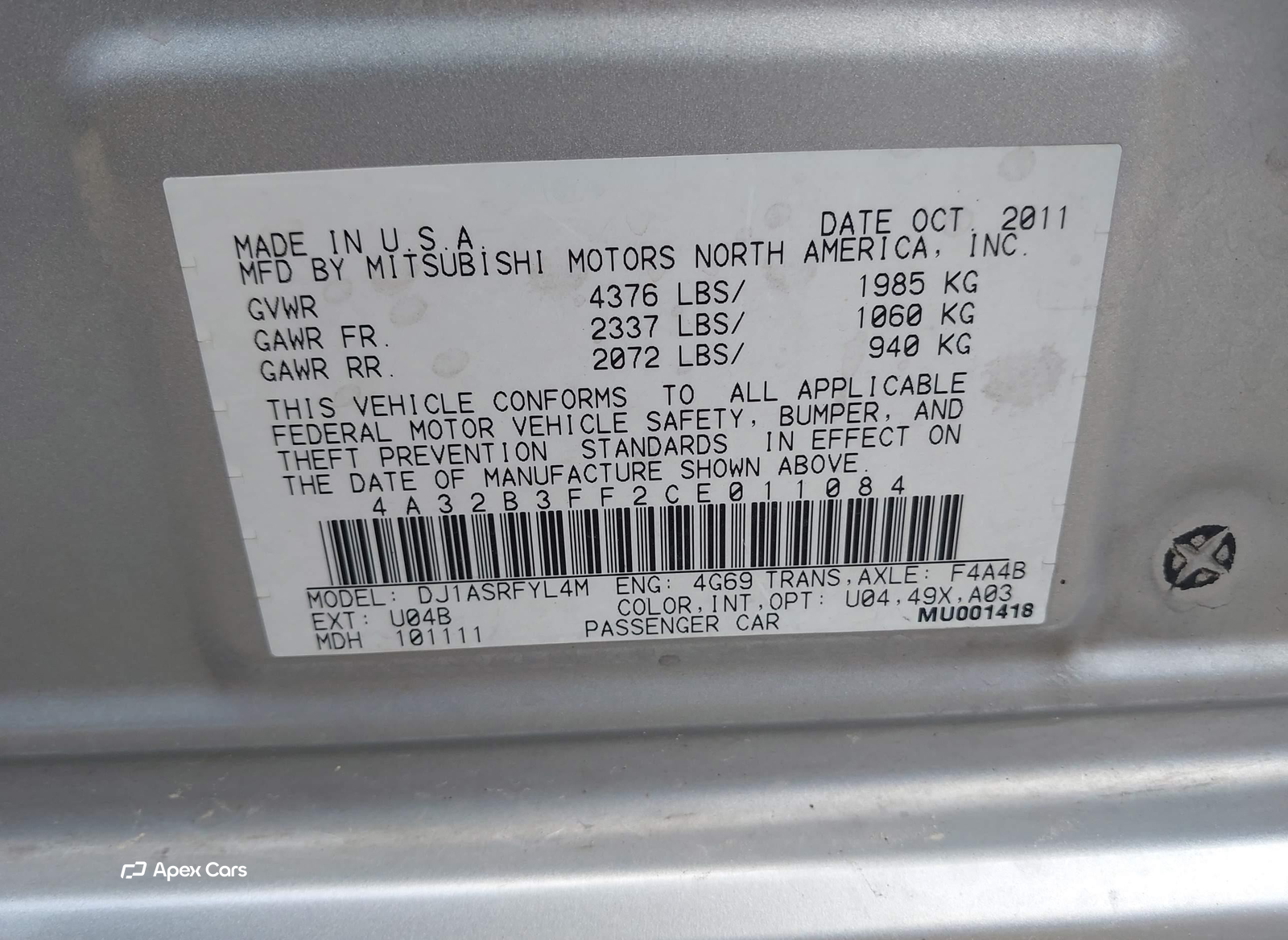 Mitsubishi Galant 2012