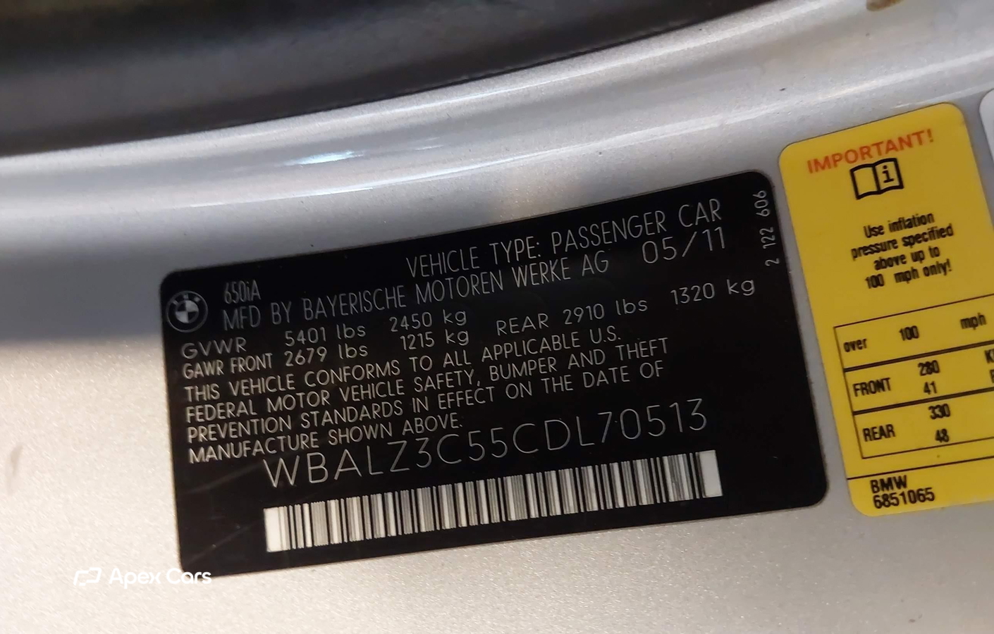 BMW Series 6 2012
