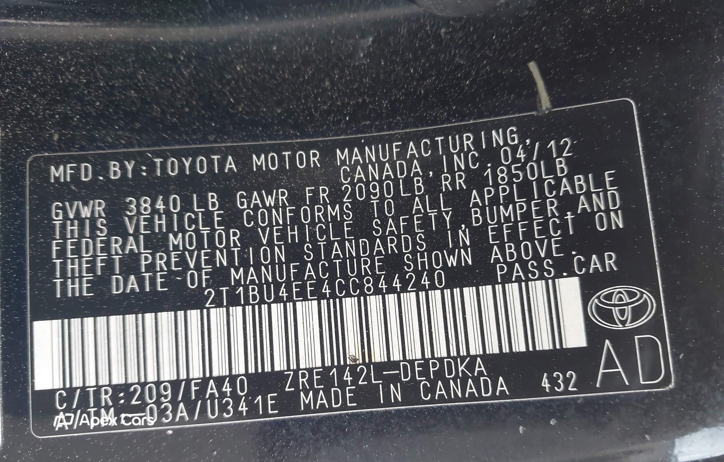 Toyota Corolla 2012