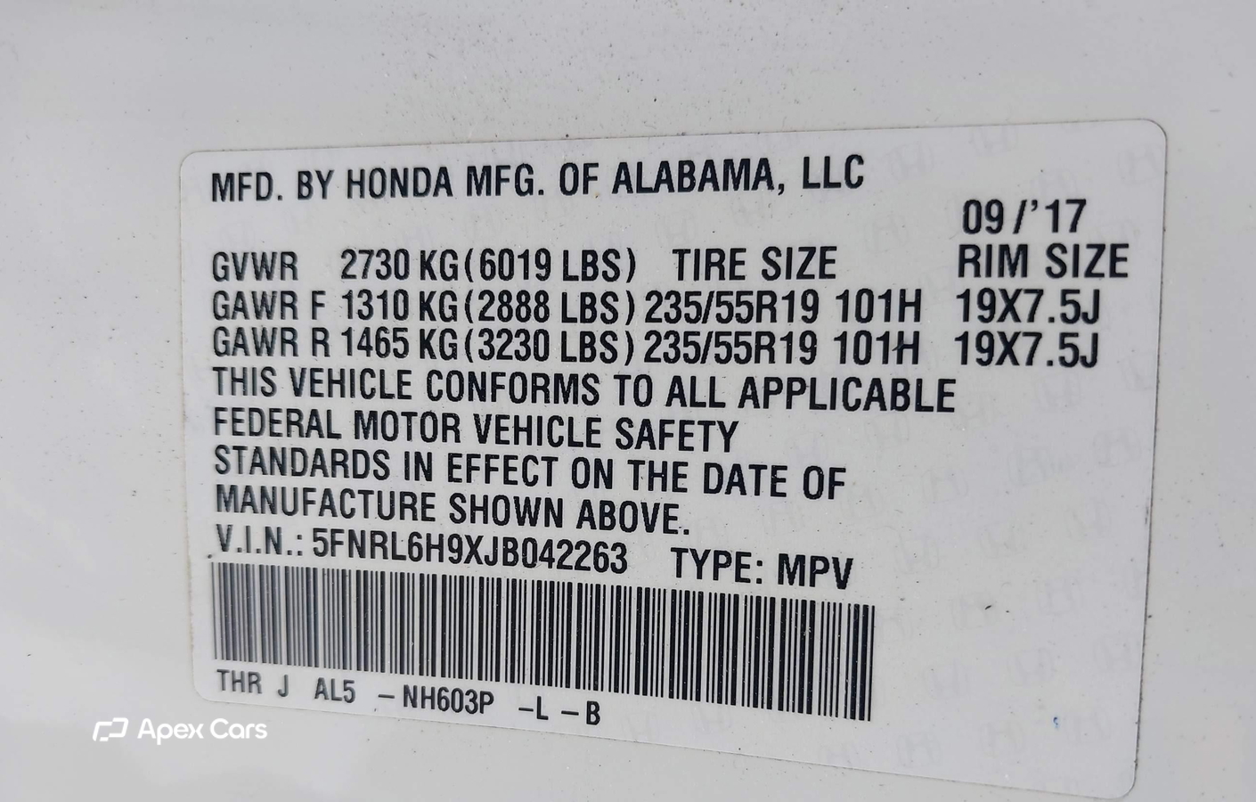 Honda Odyssey 2018