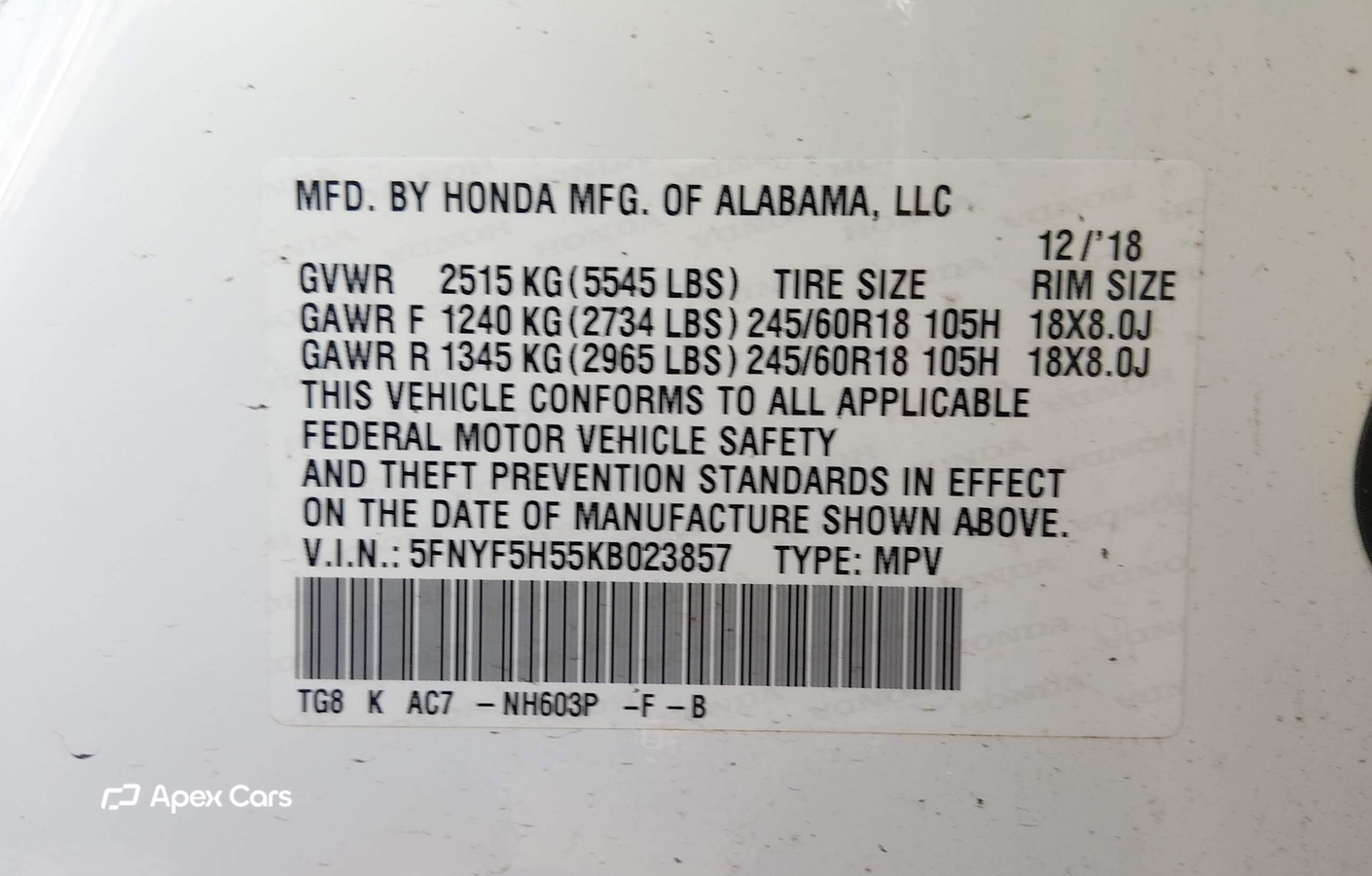 Honda Pilot 2019