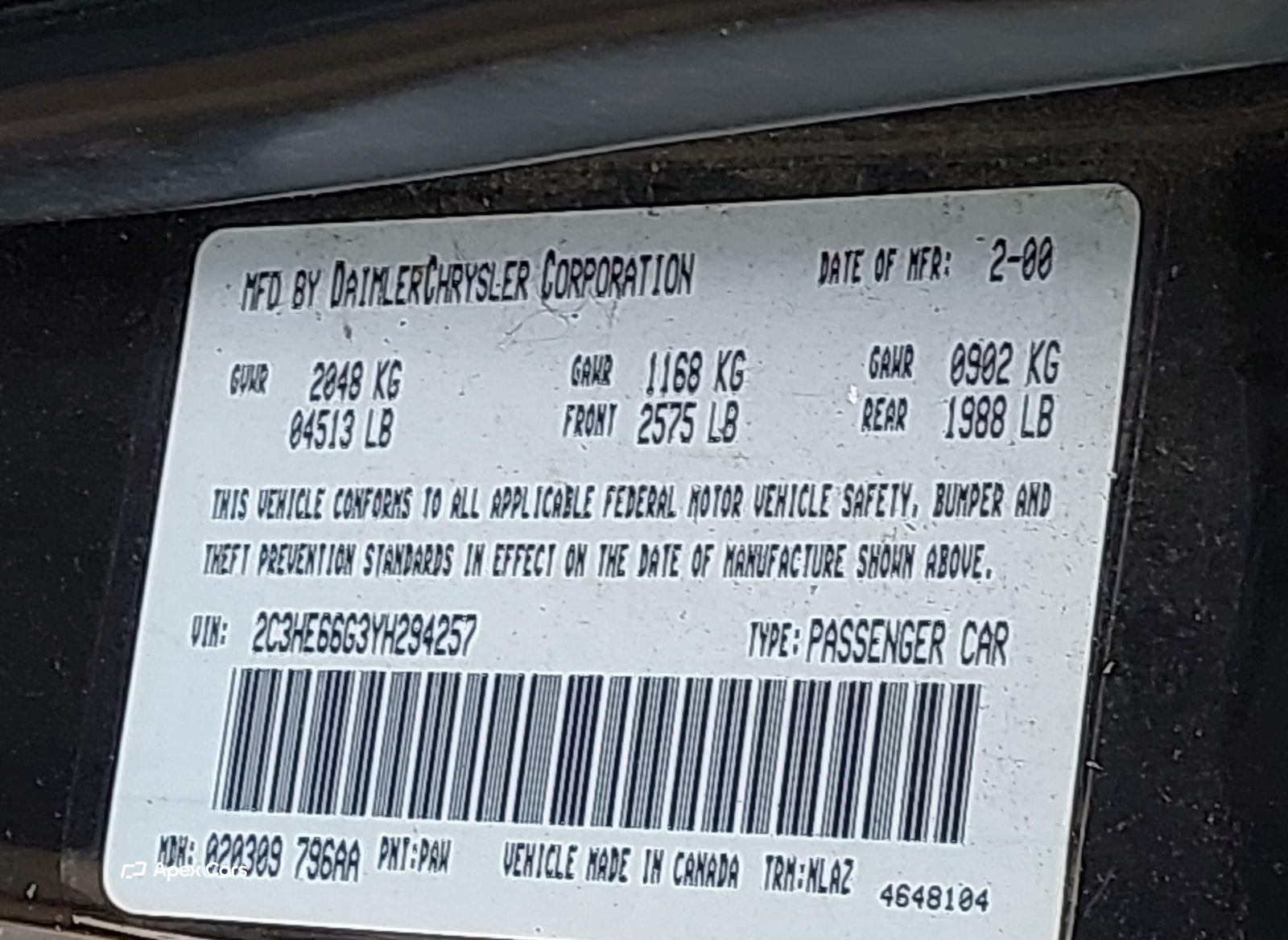 Chrysler 300M 2000