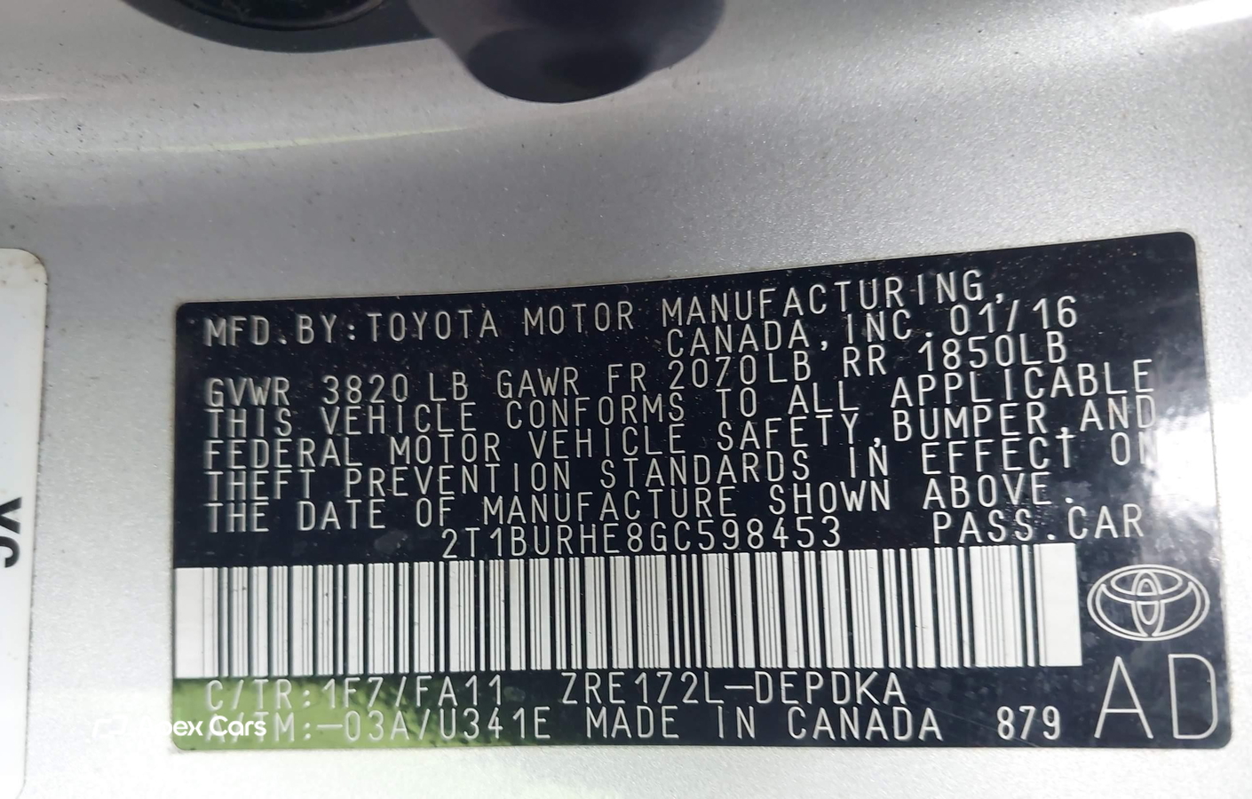 Toyota Corolla 2016