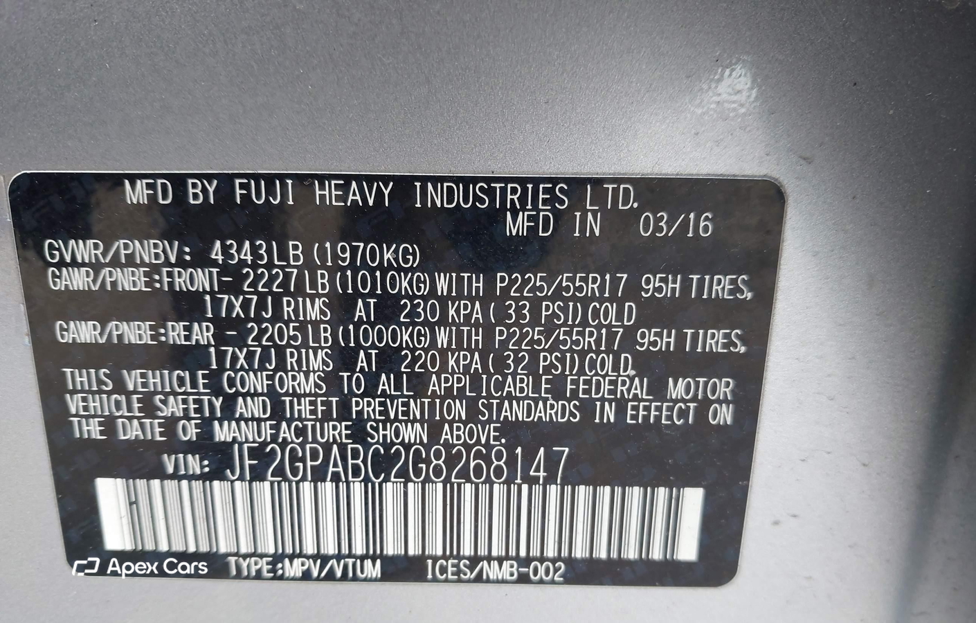 Subaru XV 2016