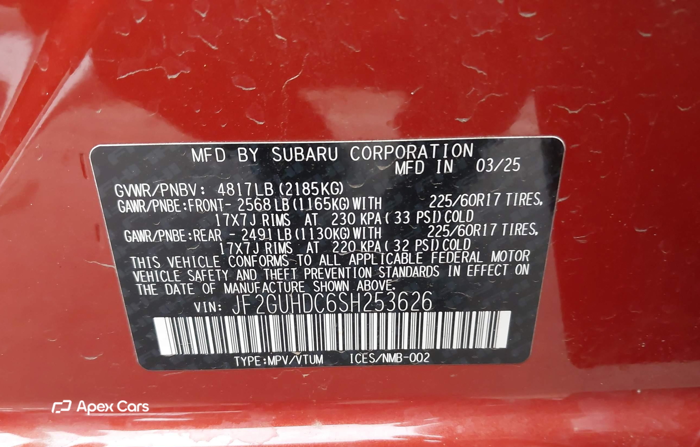 Subaru XV 2025