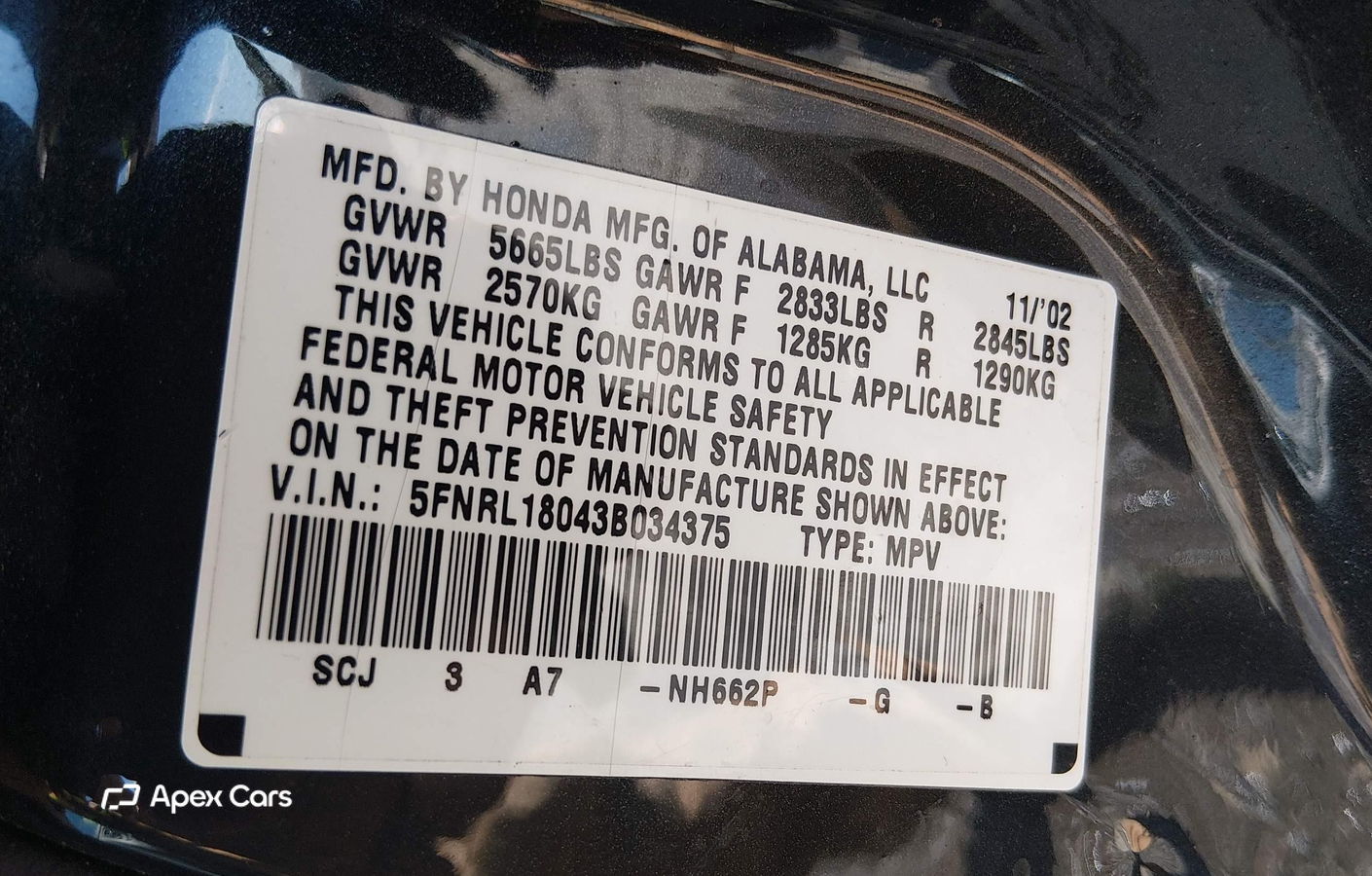 Honda Odyssey 2003