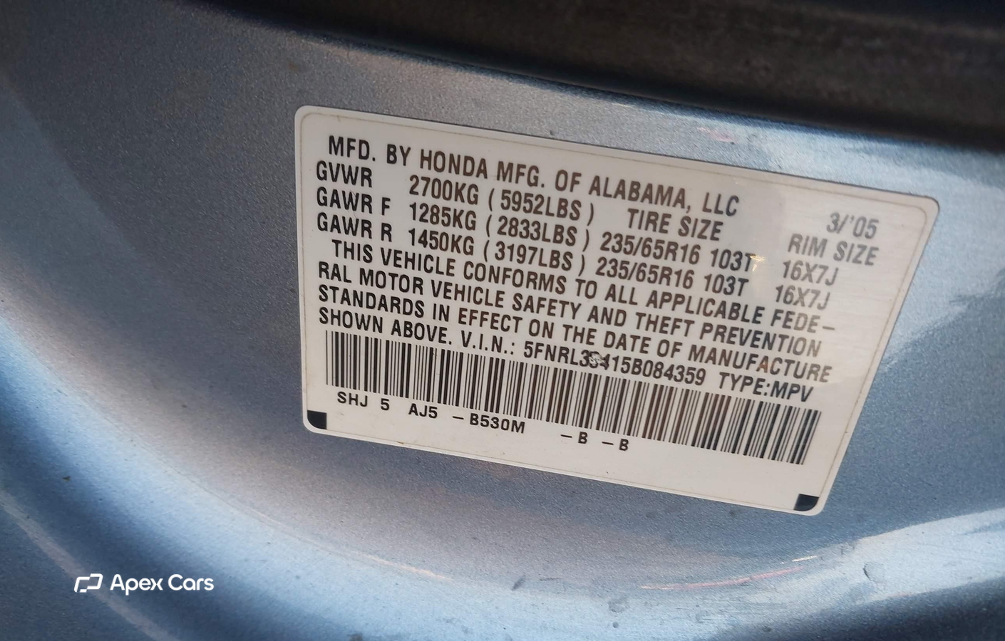 Honda Odyssey 2005