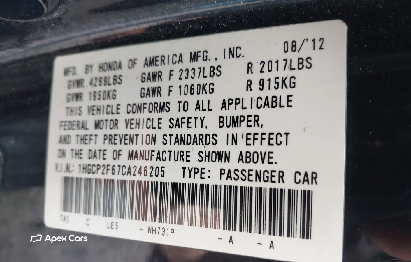 Honda Accord 2012