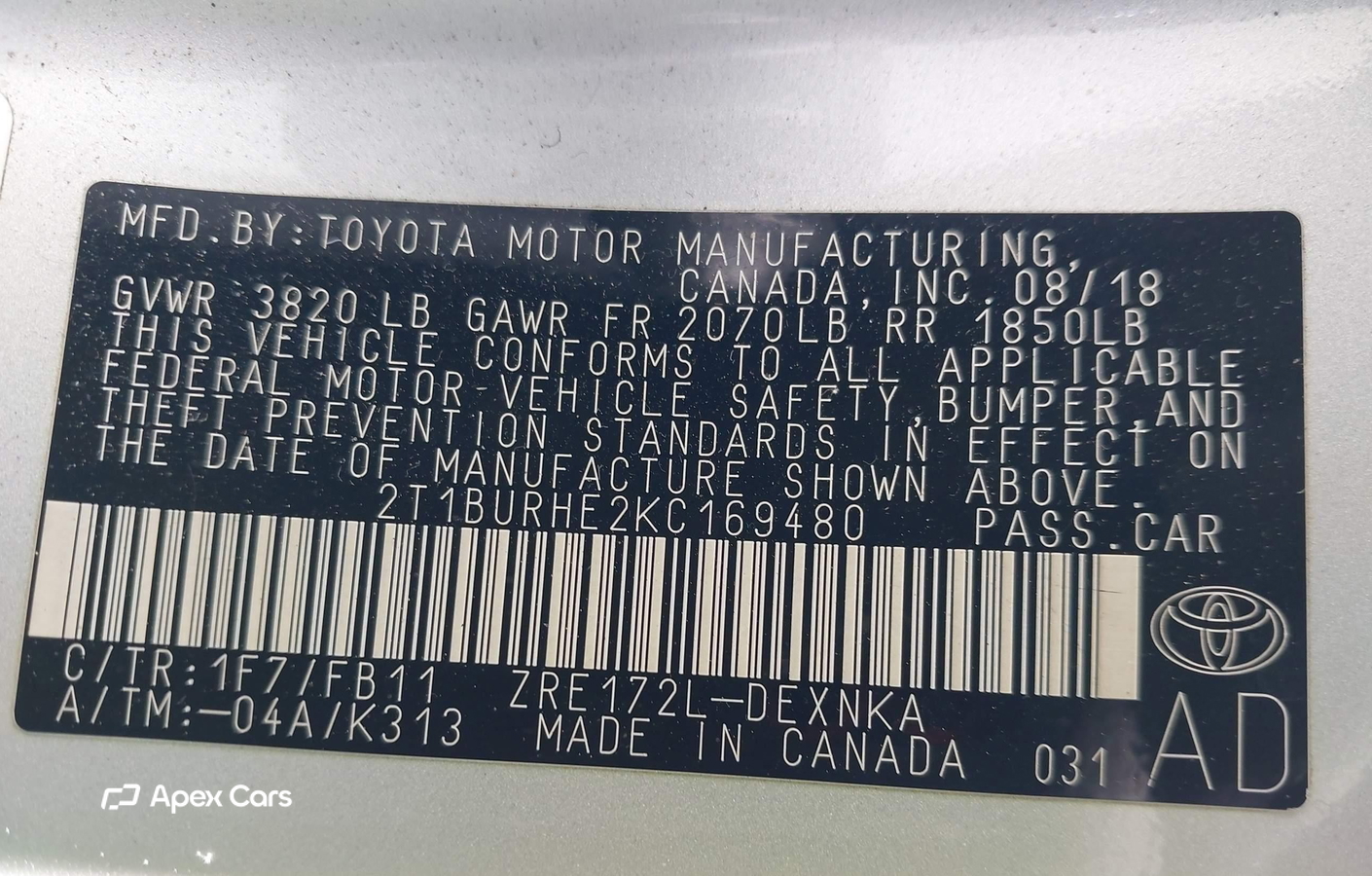 Toyota Corolla 2019
