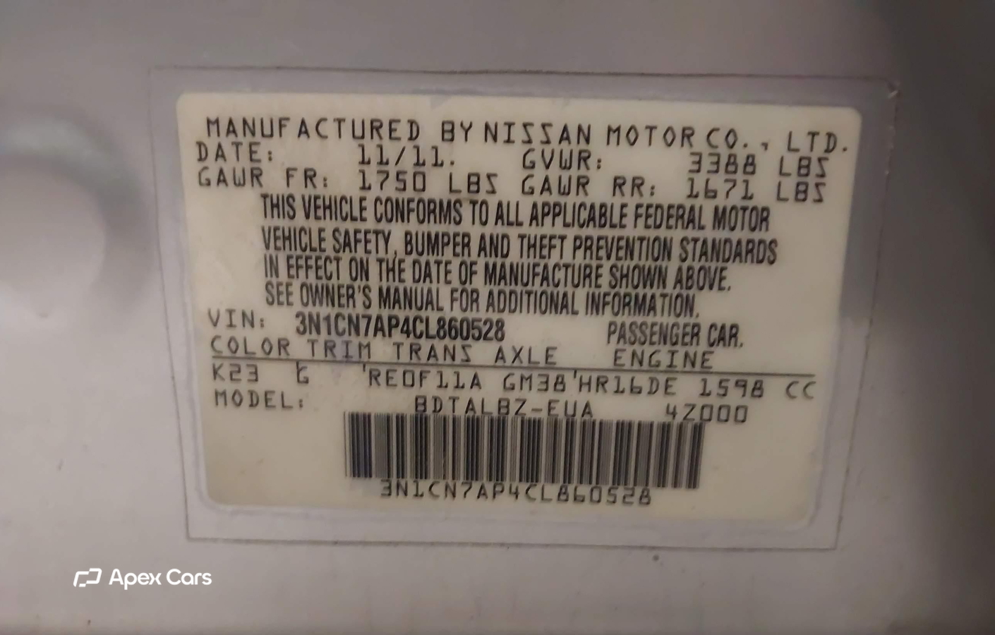 Nissan Versa 2012