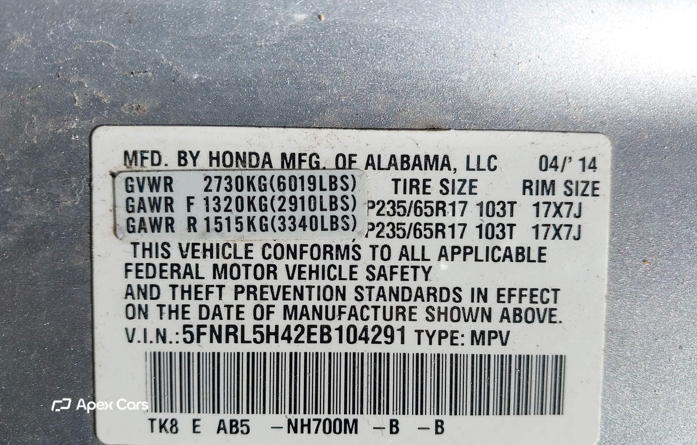 Honda Odyssey 2014