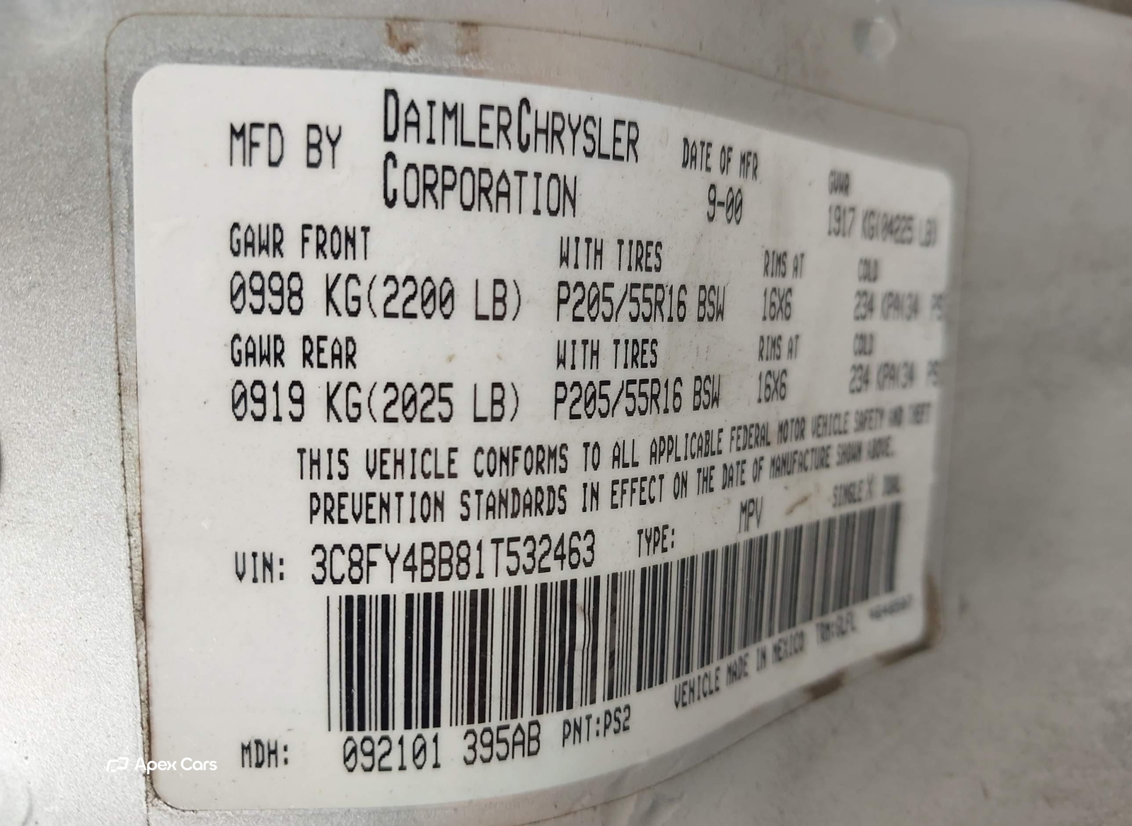 Chrysler PT Cruiser 2001