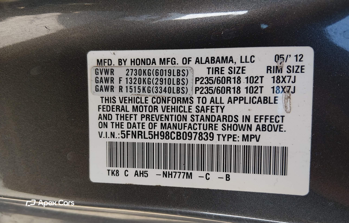 Honda Odyssey 2012