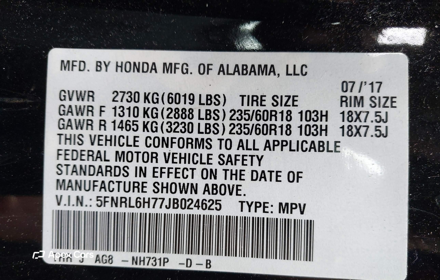 Honda Odyssey 2018