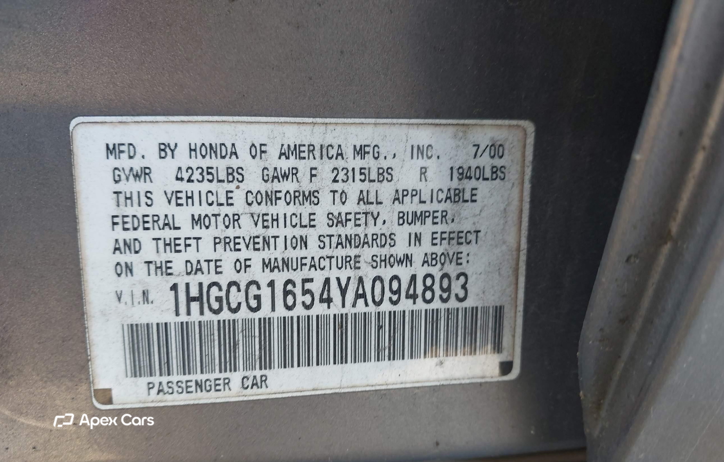 Honda Accord 2000