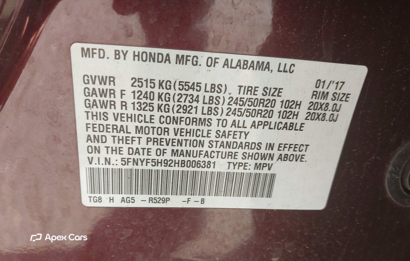 Honda Pilot 2017