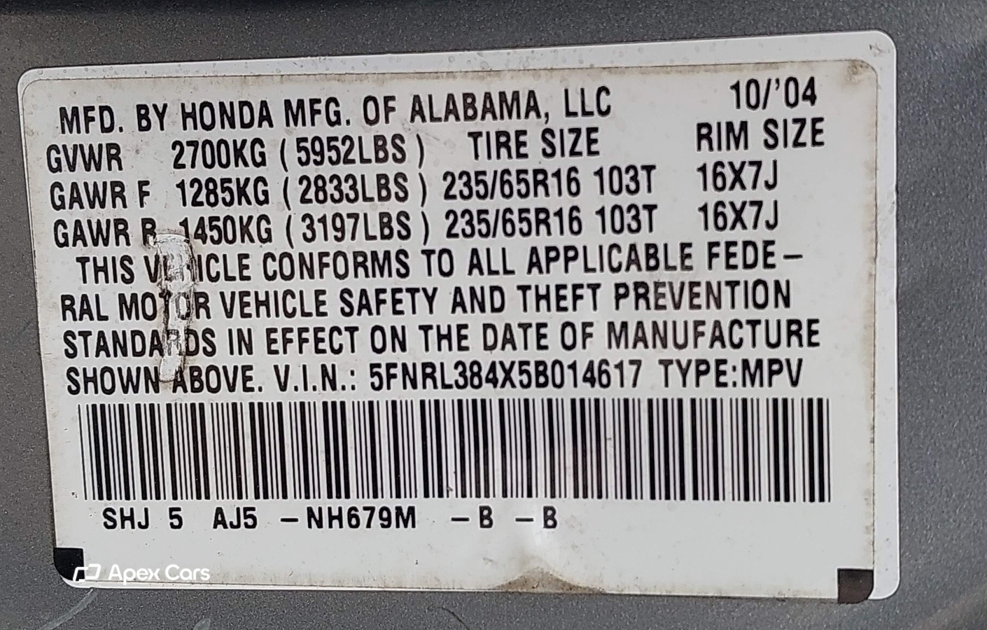 Honda Odyssey 2005
