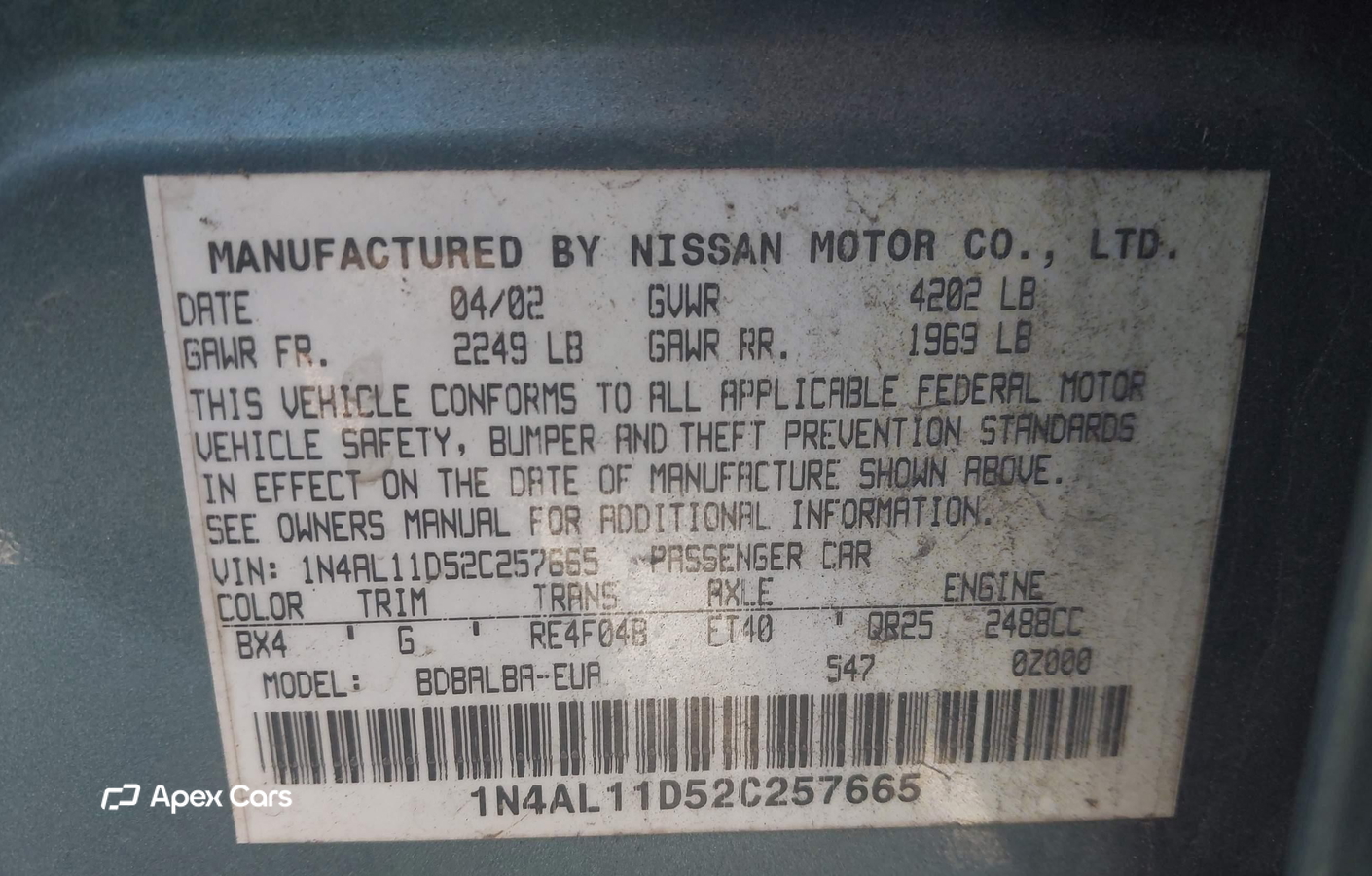 Nissan Altima 2002
