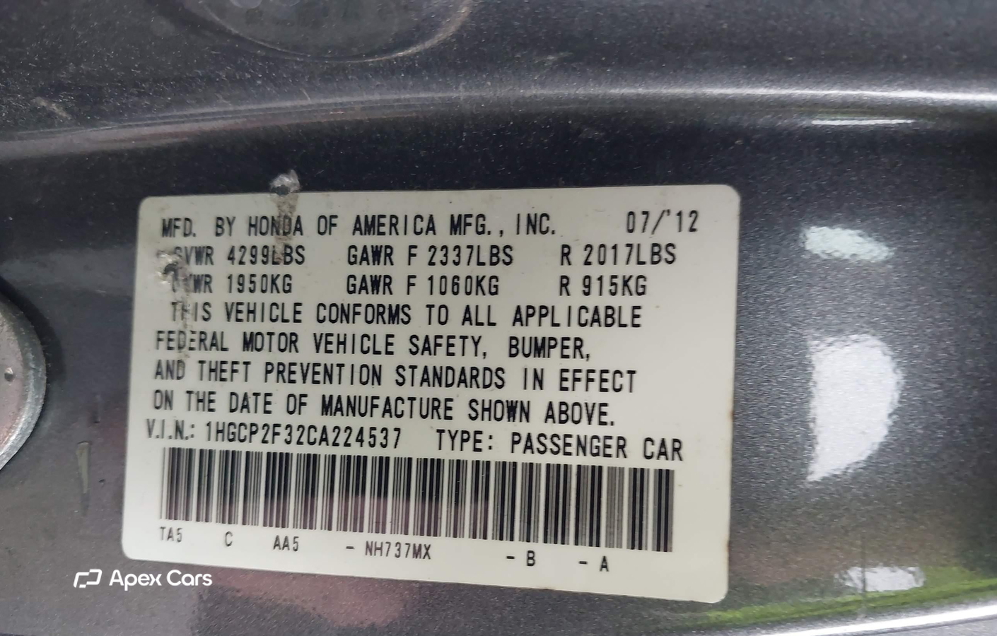 Honda Accord 2012