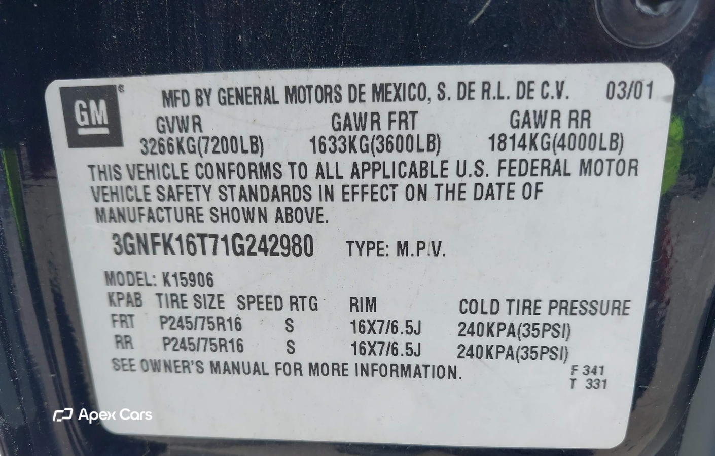 Chevrolet Express 2001