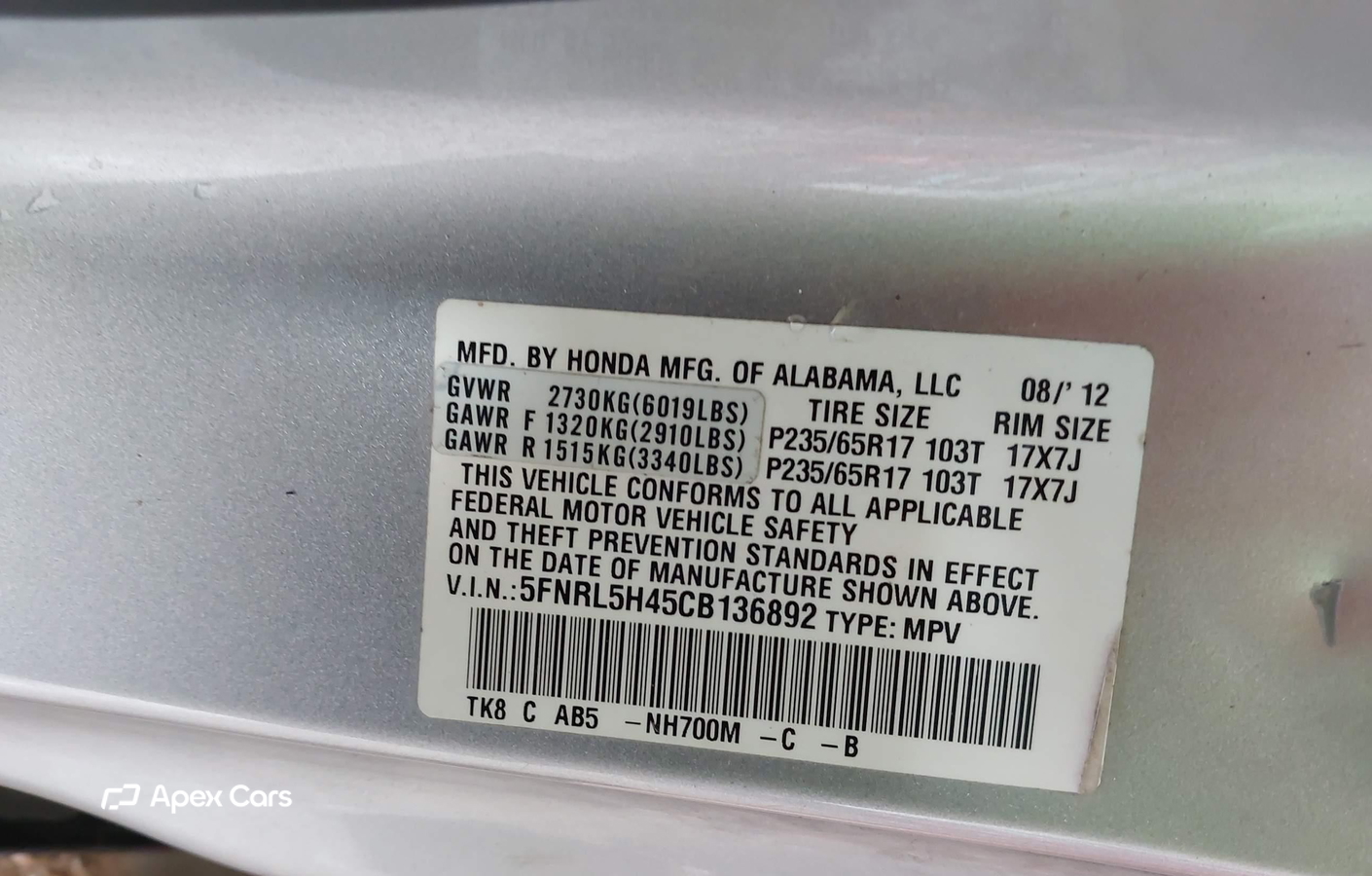 Honda Odyssey 2012