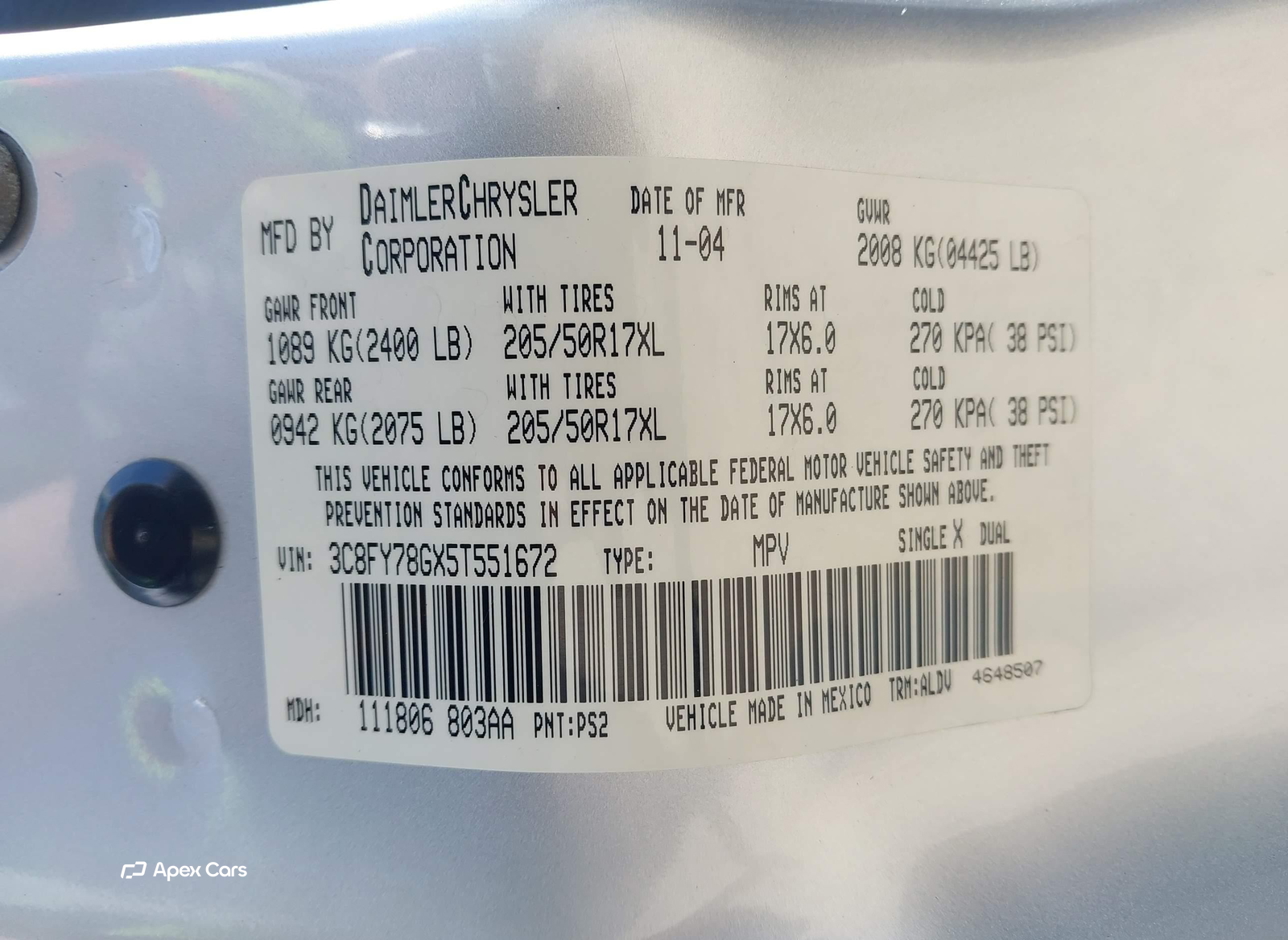 Chrysler PT Cruiser 2005