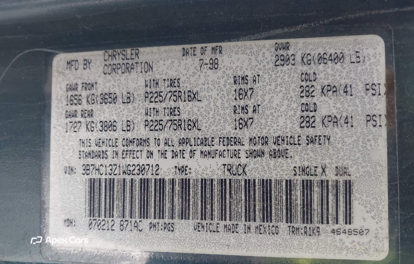 Dodge RAM 1998