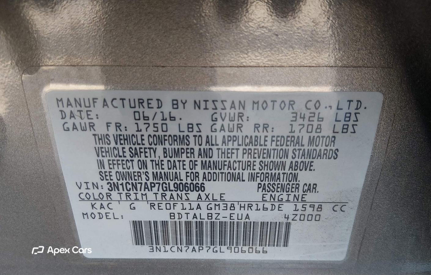 Nissan Versa 2016