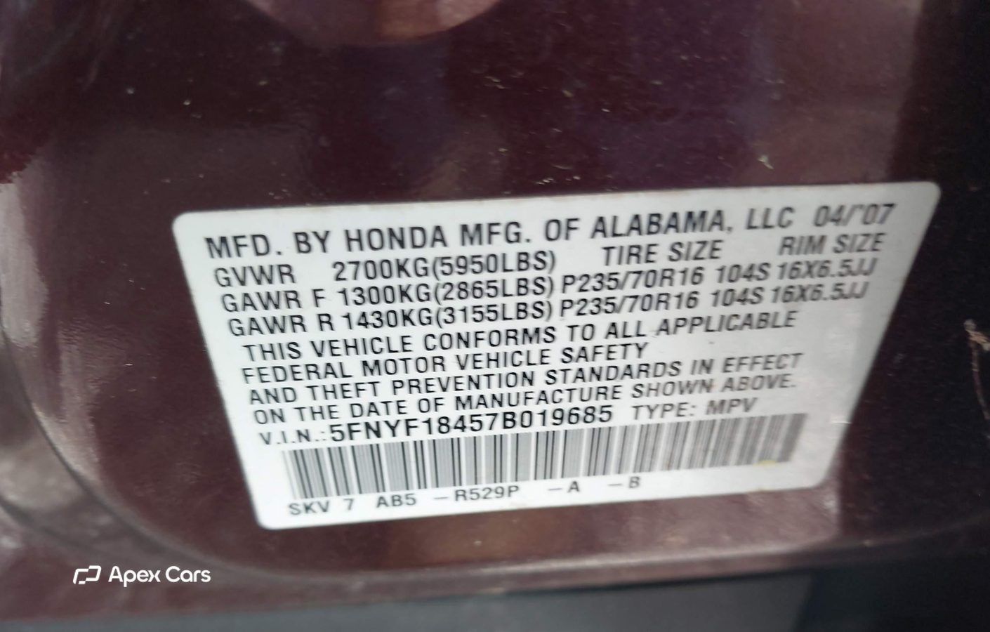 Honda Pilot 2007