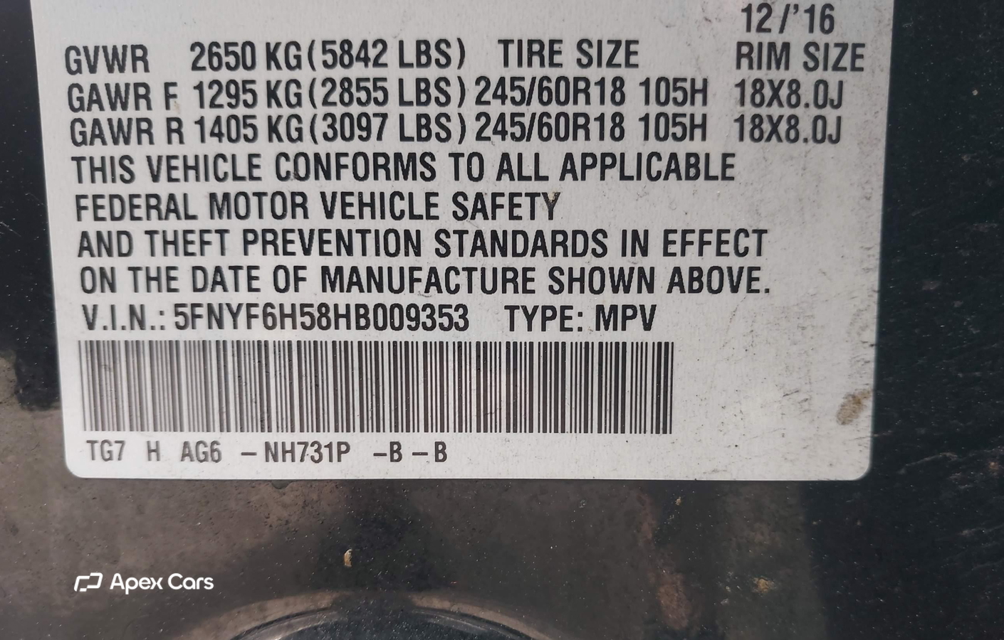 Honda Pilot 2017
