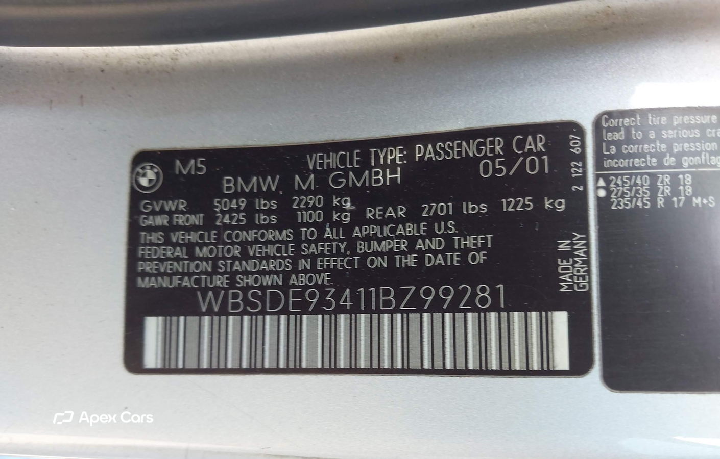 BMW M5 2001