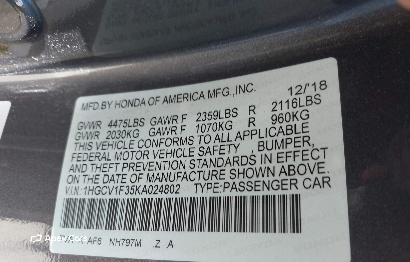 Honda Accord 2019