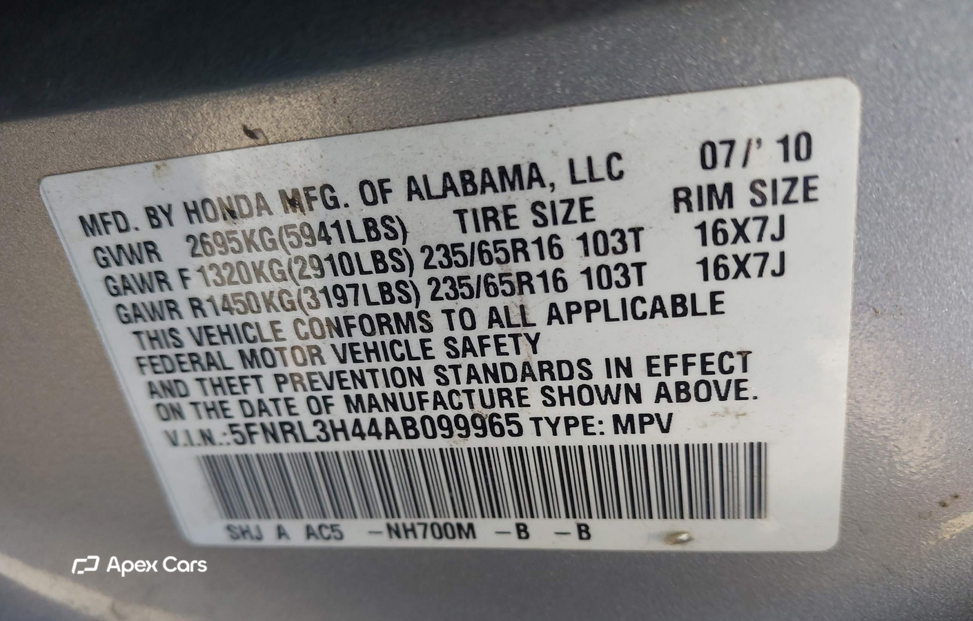 Honda Odyssey 2010