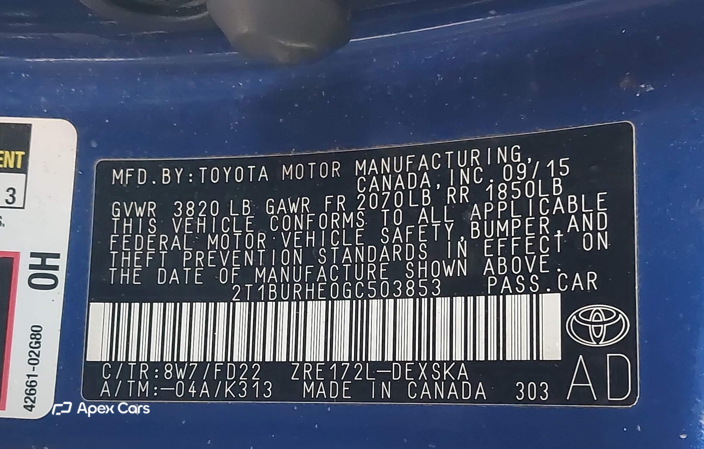 Toyota Corolla 2016