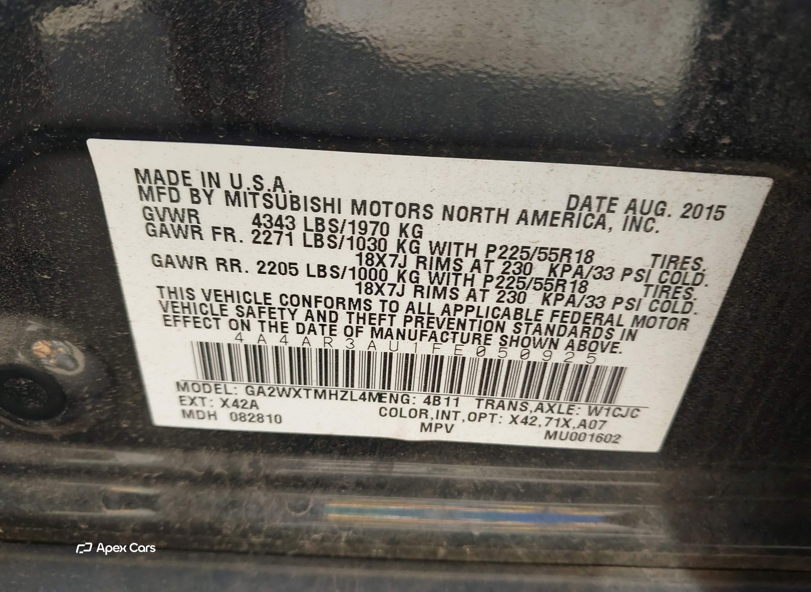 Mitsubishi Outlander 2015