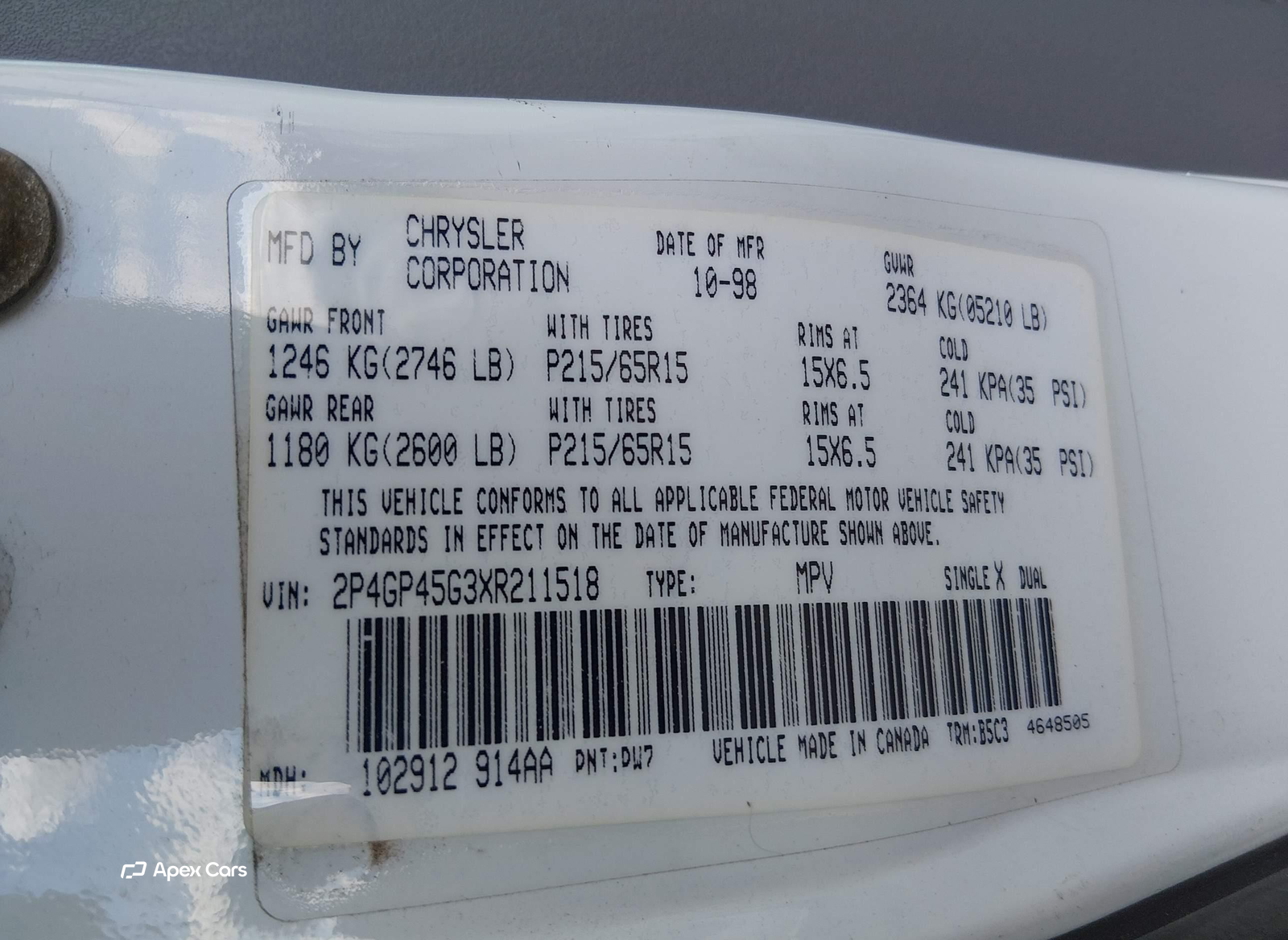 Plymouth Voyager 1999