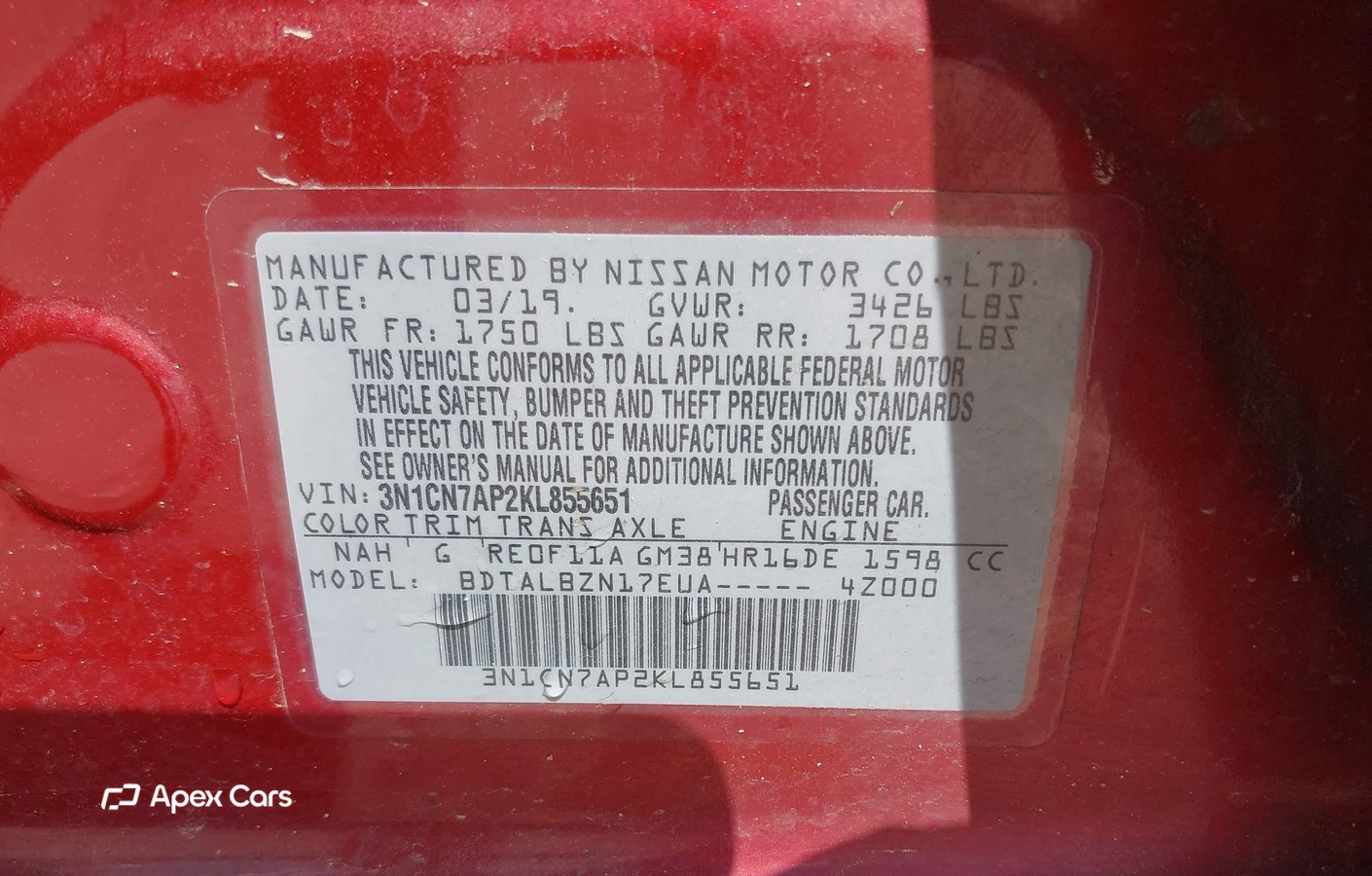 Nissan Versa 2019