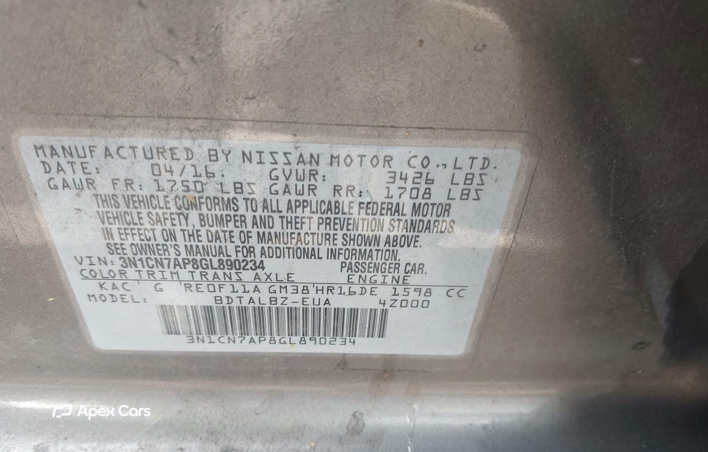Nissan Versa 2016