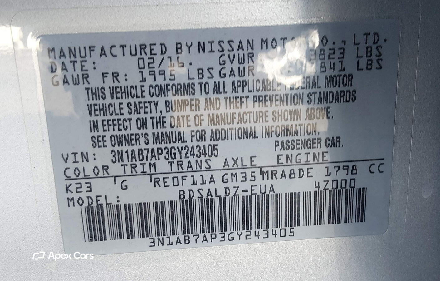 Nissan Sentra 2016