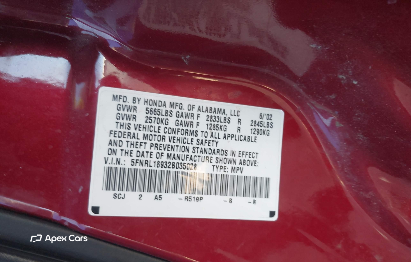 Honda Odyssey 2002