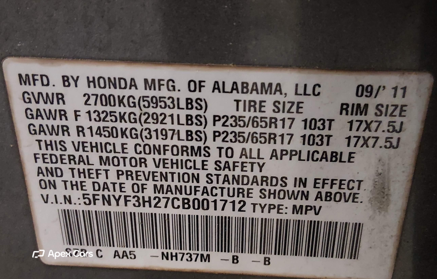 Honda Pilot 2012