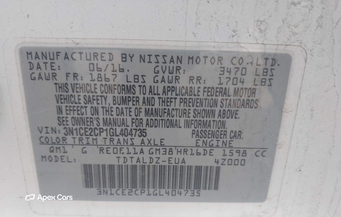 Nissan Versa 2016