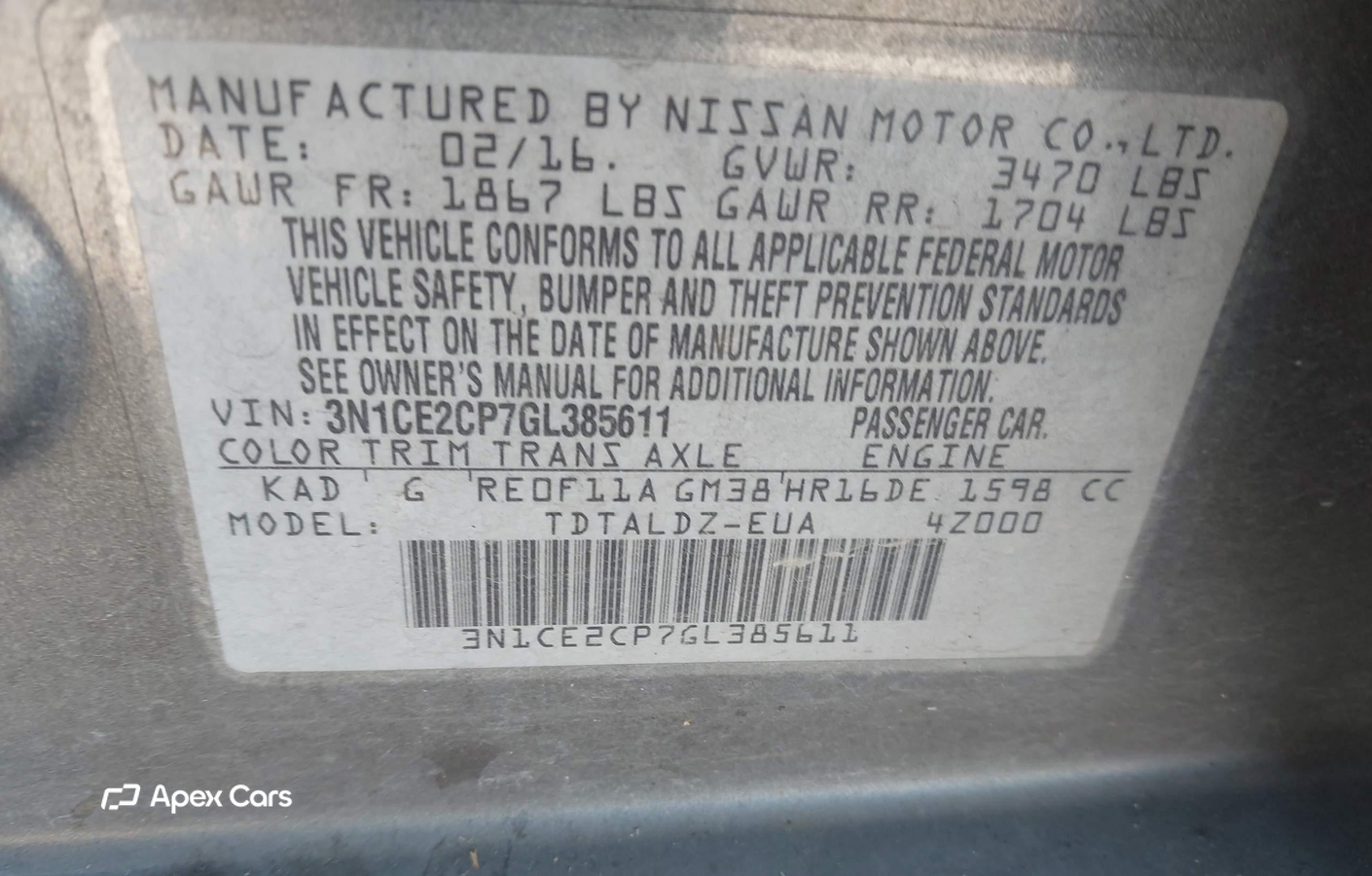 Nissan Versa 2016