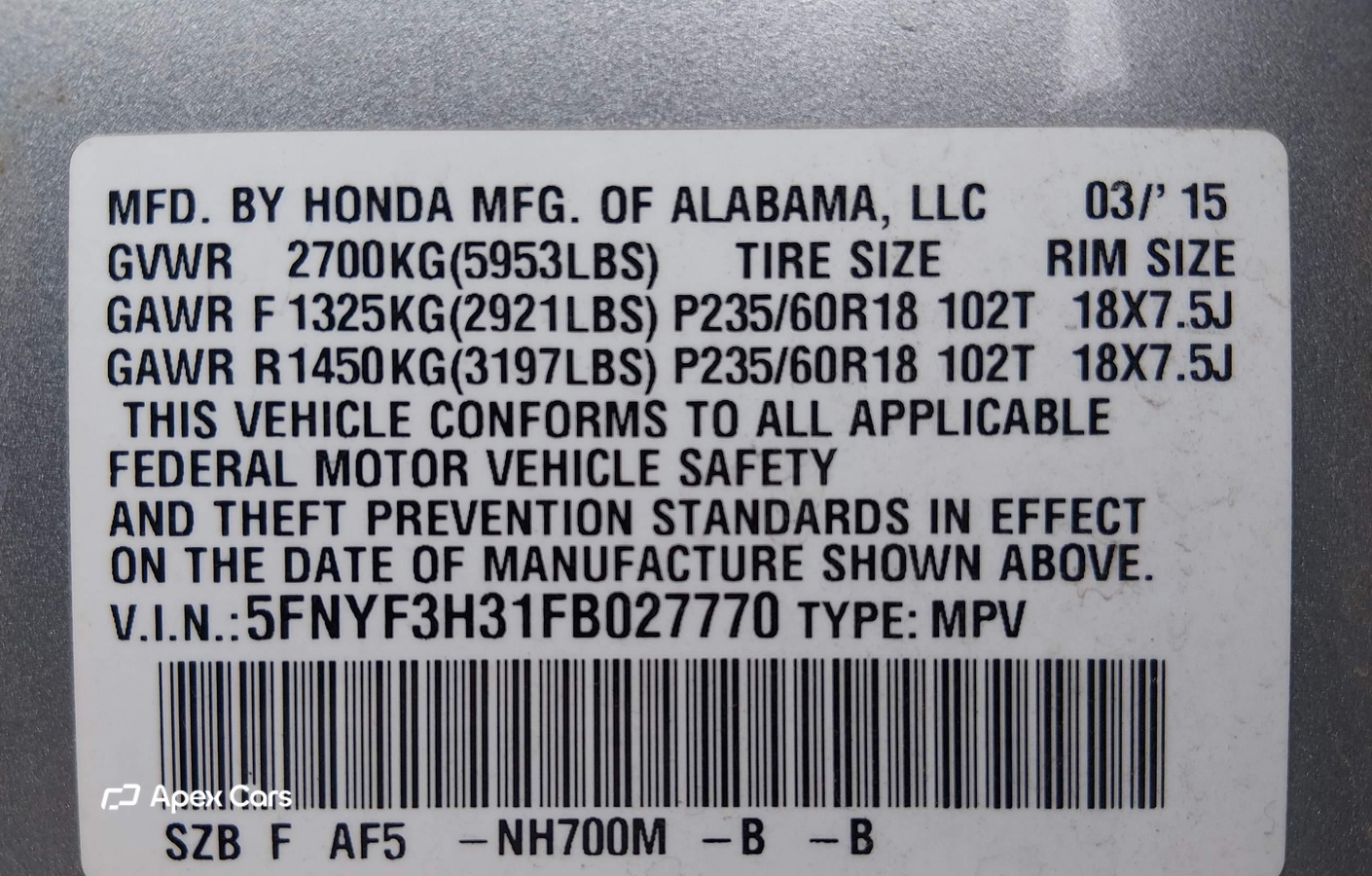 Honda Pilot 2015